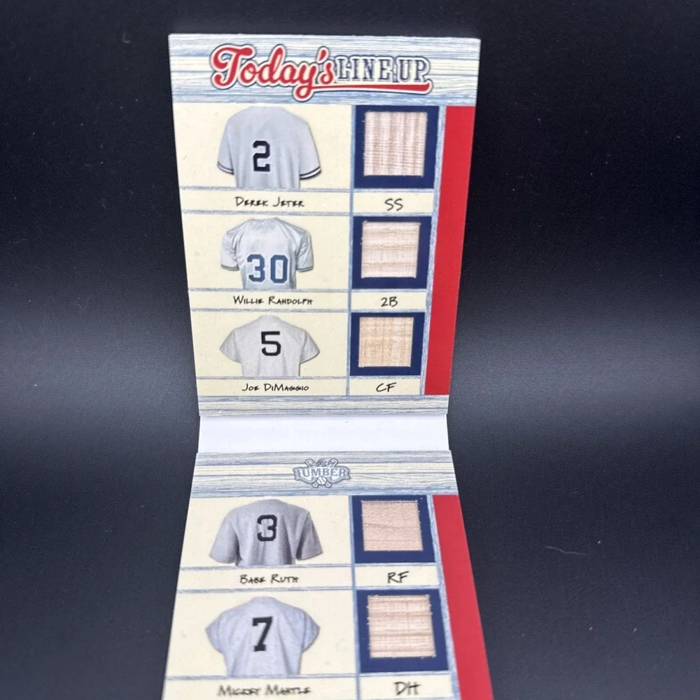2025 Leaf NY Yankees Lumber Lineup - Jeter Jackson  DiMaggio Ruth Mantle 5/6